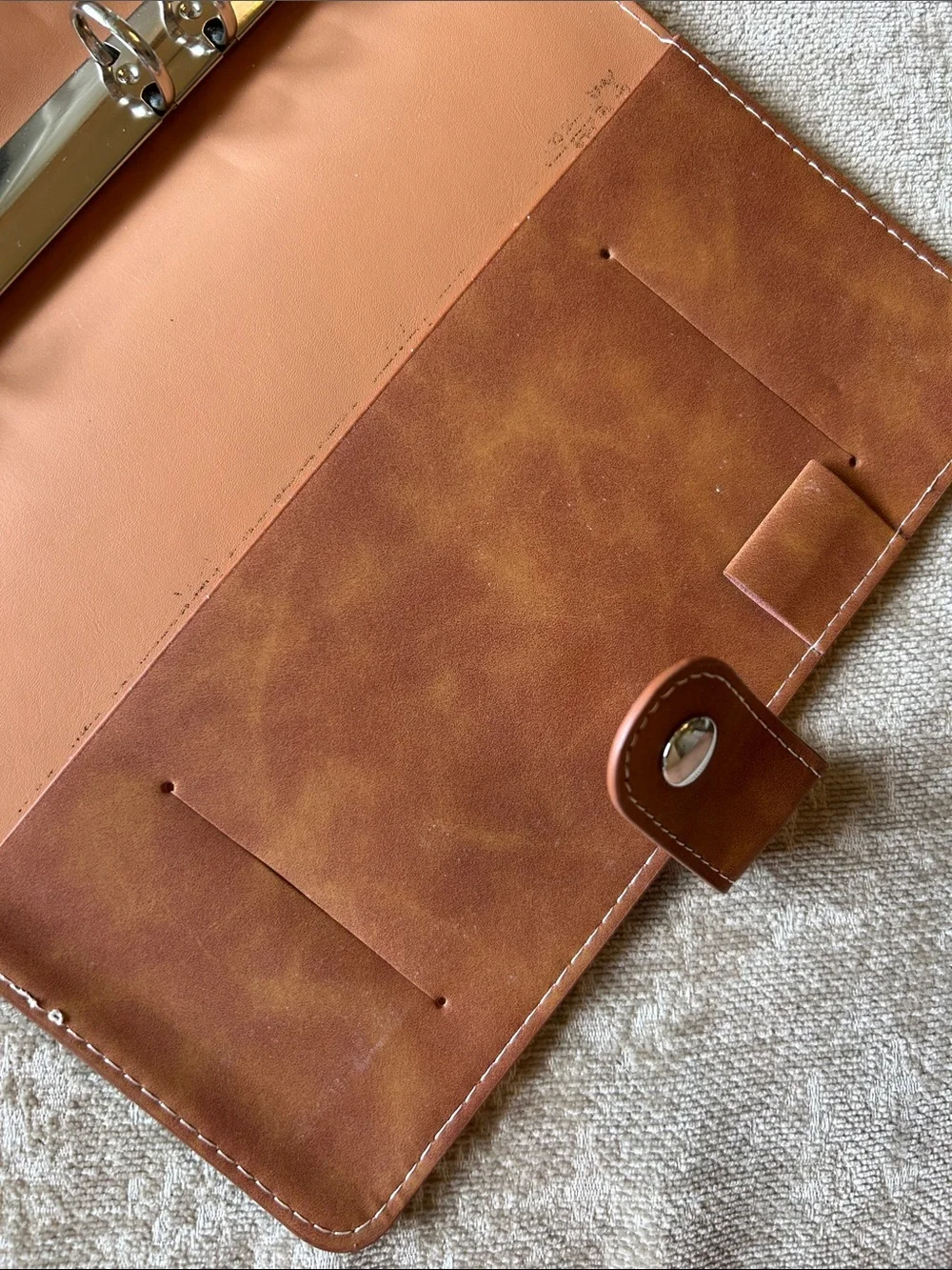 Snap-Closure Faux Leather Planner in Chestnut - Picture 5 of 5